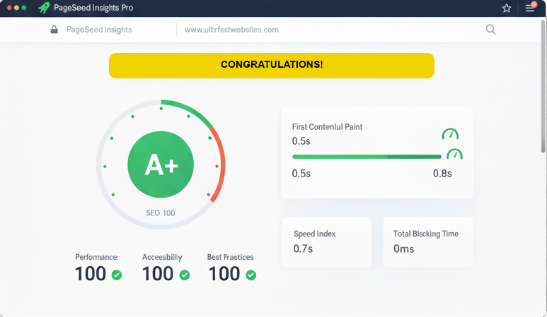 website pagespeed results